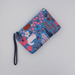 Kate Spade Jae Garden Cat Double Zip Wristlet Bag